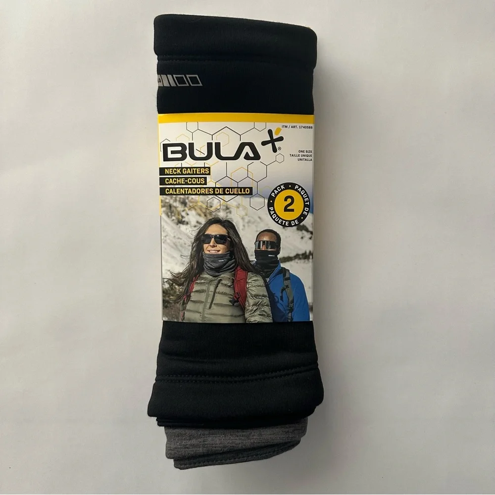 NWT Neck Gaiters Black & Gray 2 Pack Men Women